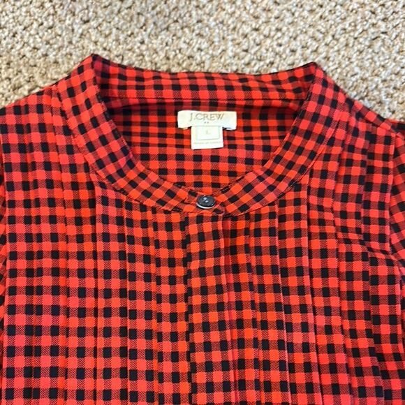 J. Crew Factory Women’s Checkered Red & Black Button Down Shirt - Size L - Picture 2 of 7